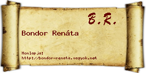 Bondor Renáta névjegykártya